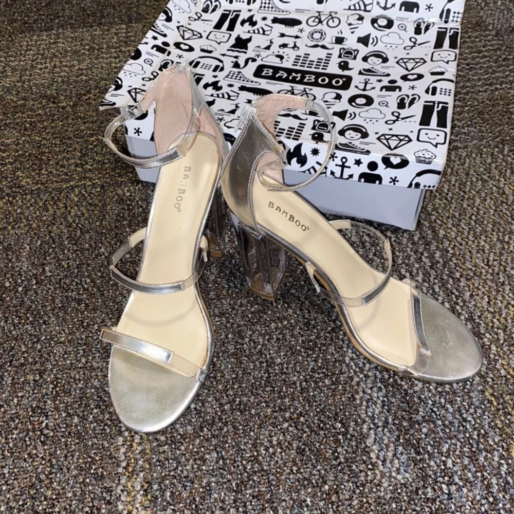 Bamboo clear heels